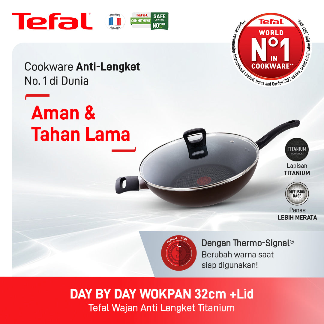 Day by Day Wokpan 32cm + Lid / Wajan Anti Lengket