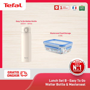 Tefal Easy To Go Tumbler 450 ml Green/White/Pink / Botol Minum Stainless Tahan Panas/Dingin SUS316 Alas Silicone Anti Slip Anti Bocor