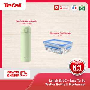 Tefal Easy To Go Tumbler 450 ml Green/White/Pink / Botol Minum Stainless Tahan Panas/Dingin SUS316 Alas Silicone Anti Slip Anti Bocor