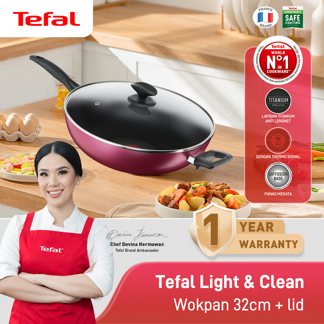 Light & Clean Wokpan 32cm + Lid / Wajan Anti Lengket