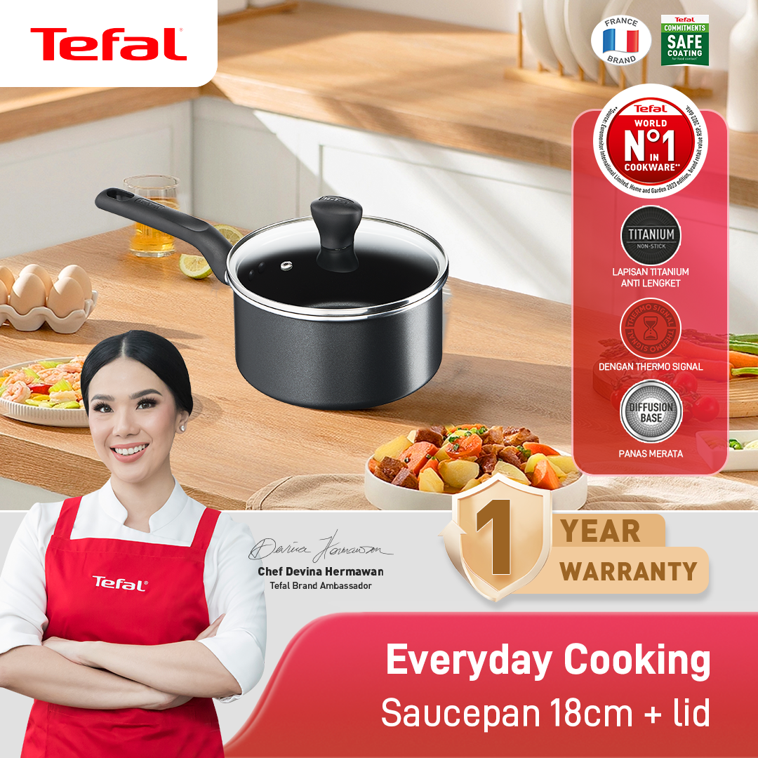 Everyday Cooking Saucepan 18cm + Lid / Panci Anti Lengket
