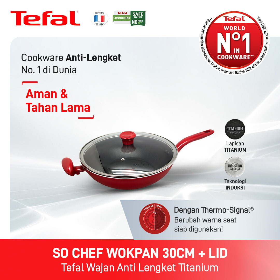 So Chef Wokpan 30cm + Tutup / Wajan Induksi