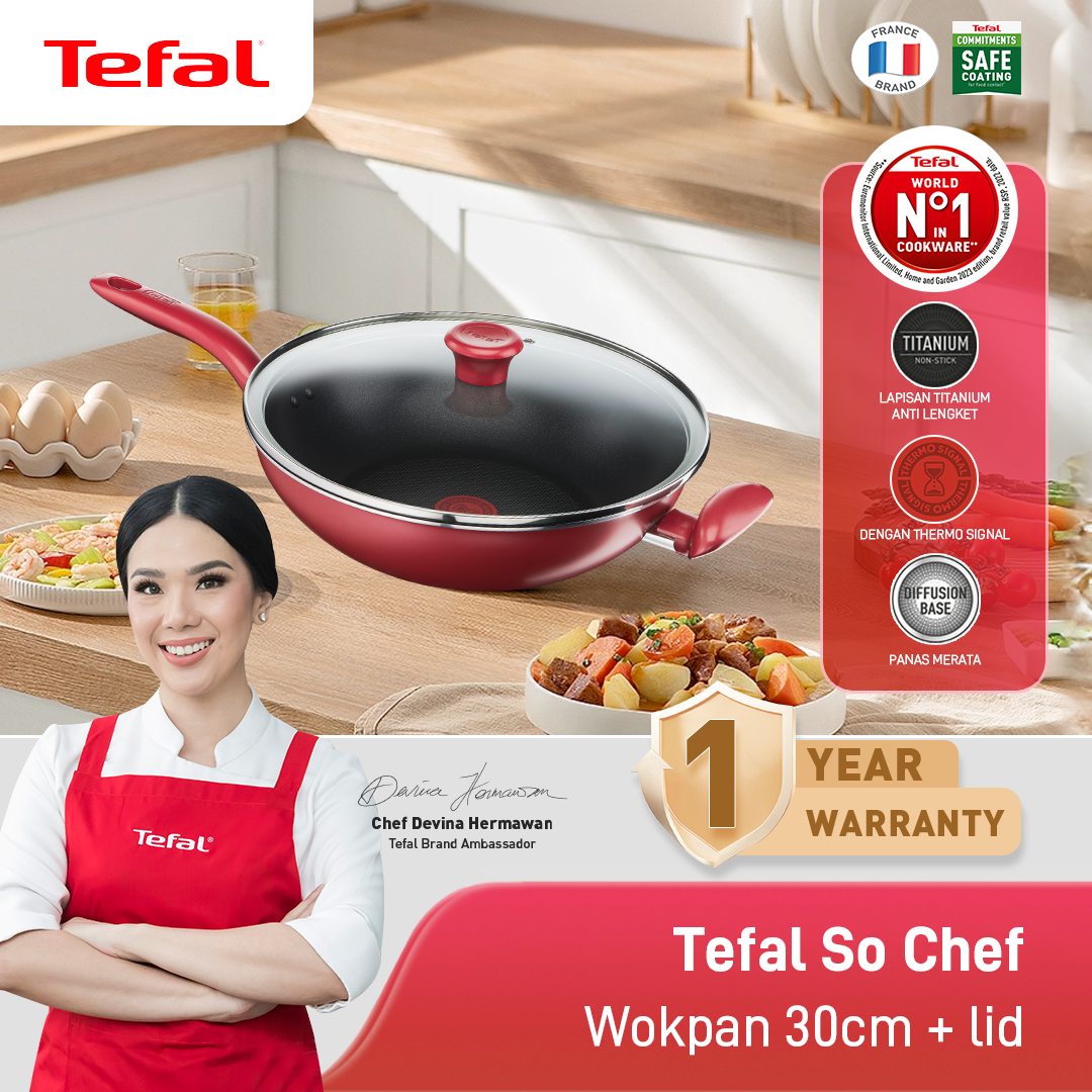 So Chef Wokpan 30cm + Tutup / Wajan Induksi