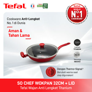So Chef Wokpan 32cm + Tutup / Wajan Induksi