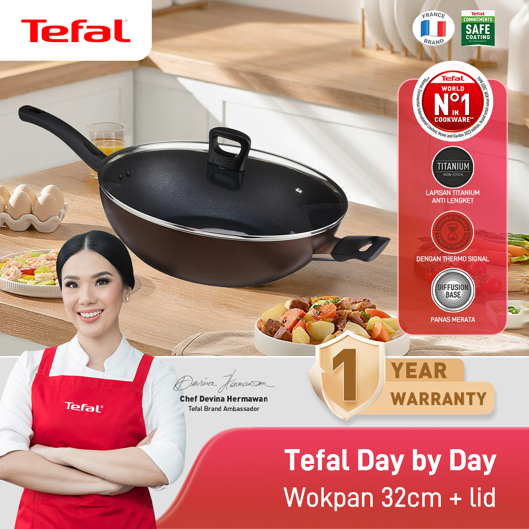 Day by Day Wokpan 32cm + Lid / Wajan Anti Lengket