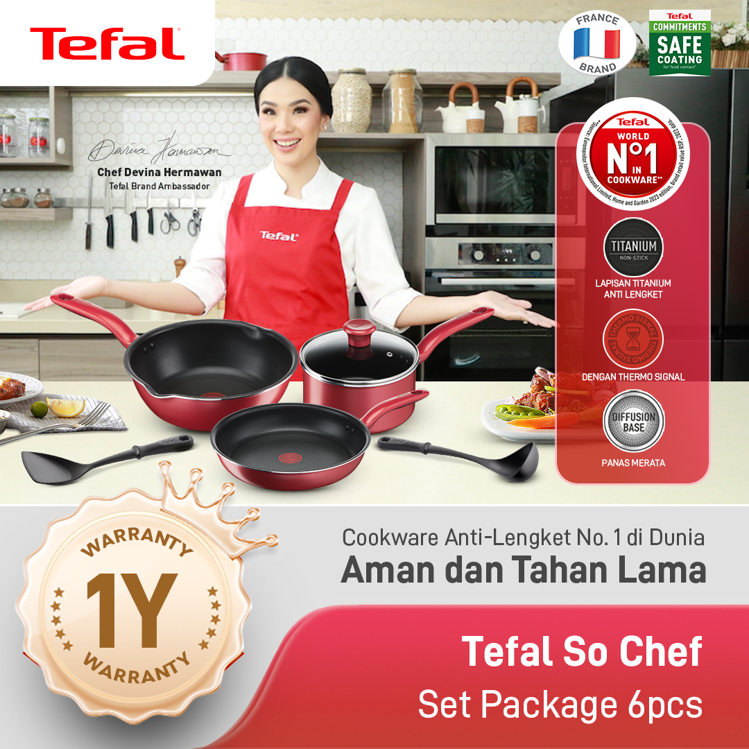 So Chef Red Package 6pcs - Cookware Set Induksi Wajan Anti Lengket