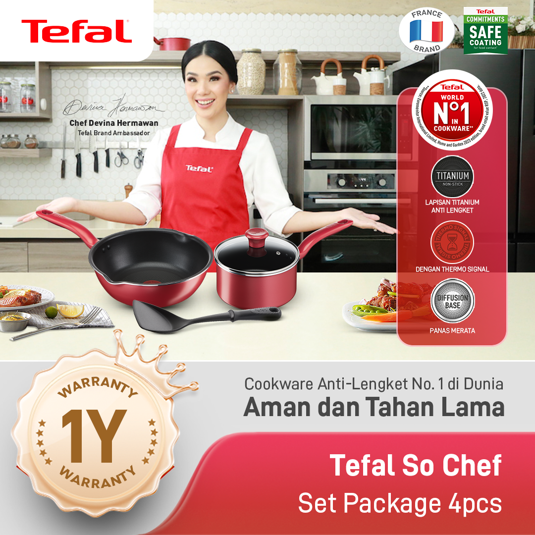 So Chef Red Package 4pcs - Cookware Set Induksi Wajan Anti Lengket
