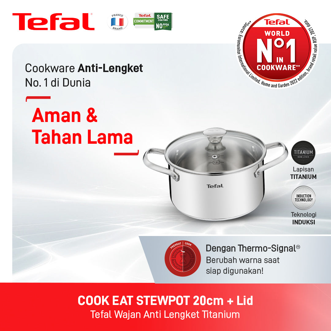 Cook Eat Stewpot + Lid 20cm / Wajan Anti Lengket
