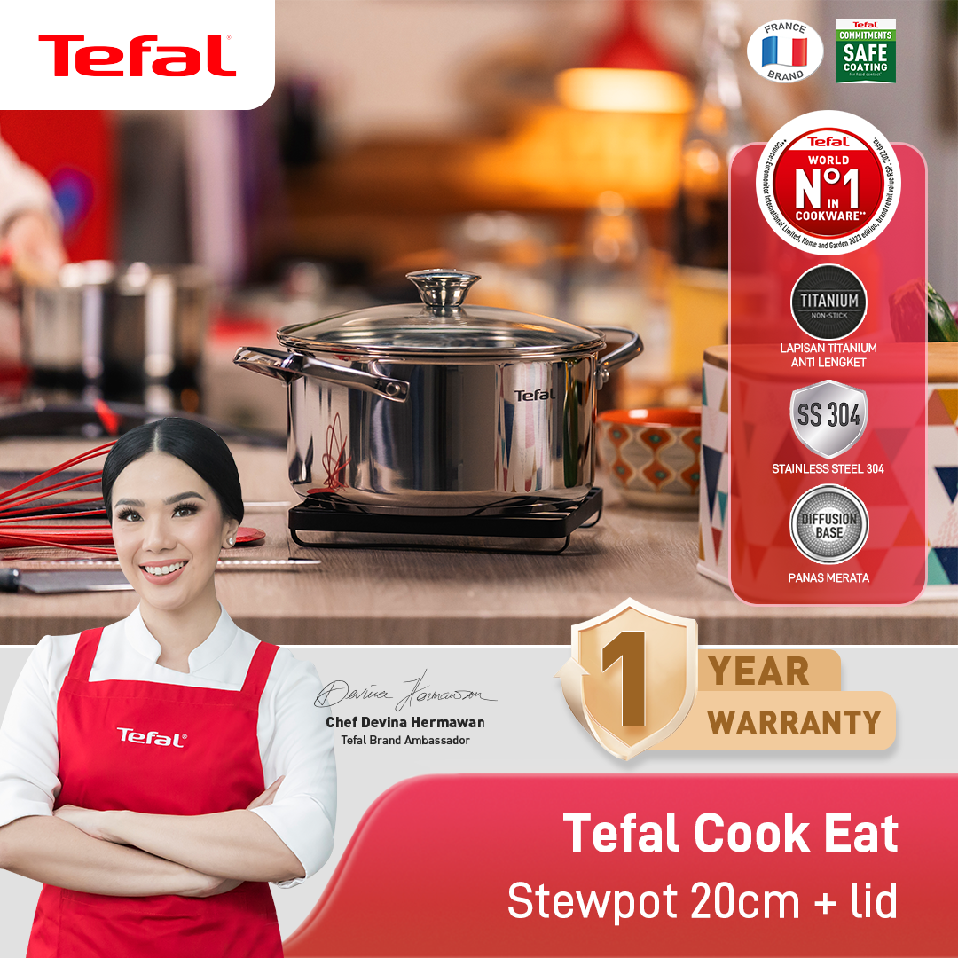 Cook Eat Stewpot + Lid 20cm / Wajan Anti Lengket