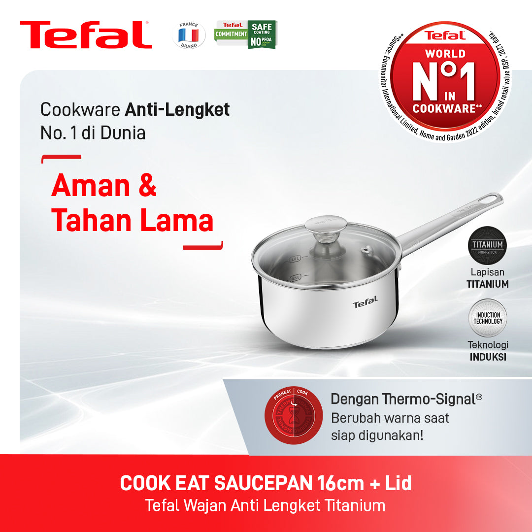 Cook Eat Saucepan + Lid 16cm / Wajan Anti Lengket