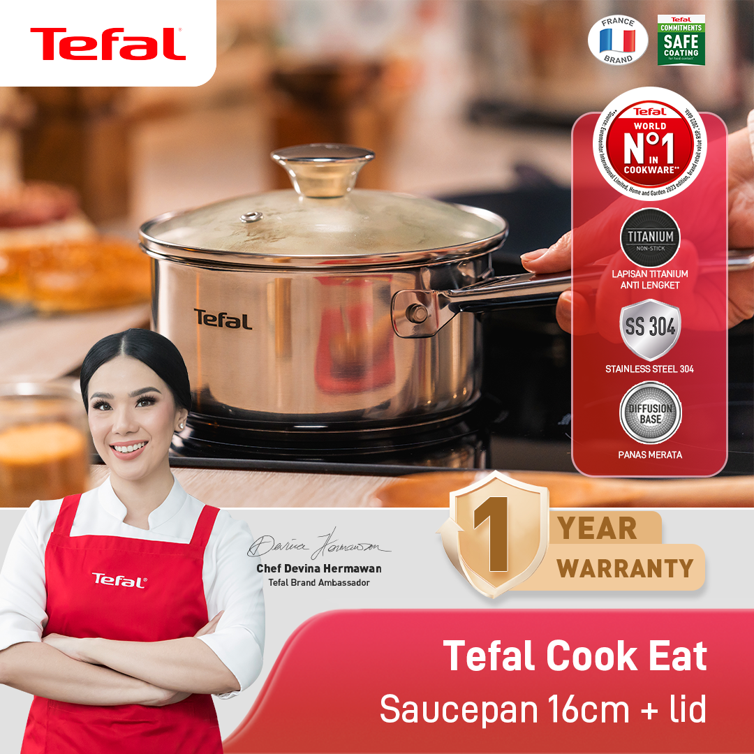 Cook Eat Saucepan + Lid 16cm / Wajan Anti Lengket
