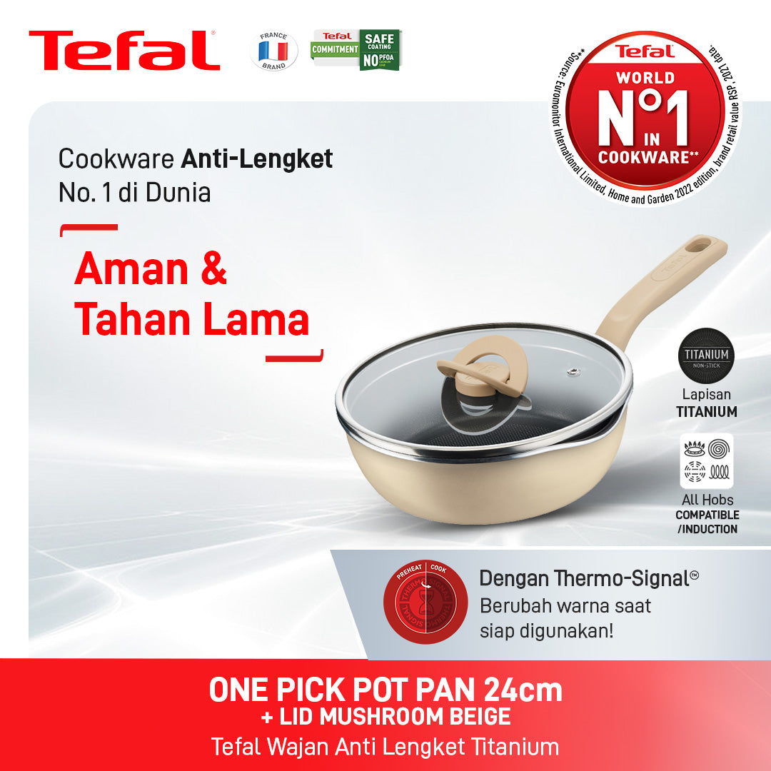 Wajan Serba Bisa OPPP 24cm+Tutup - Mushroom Beige