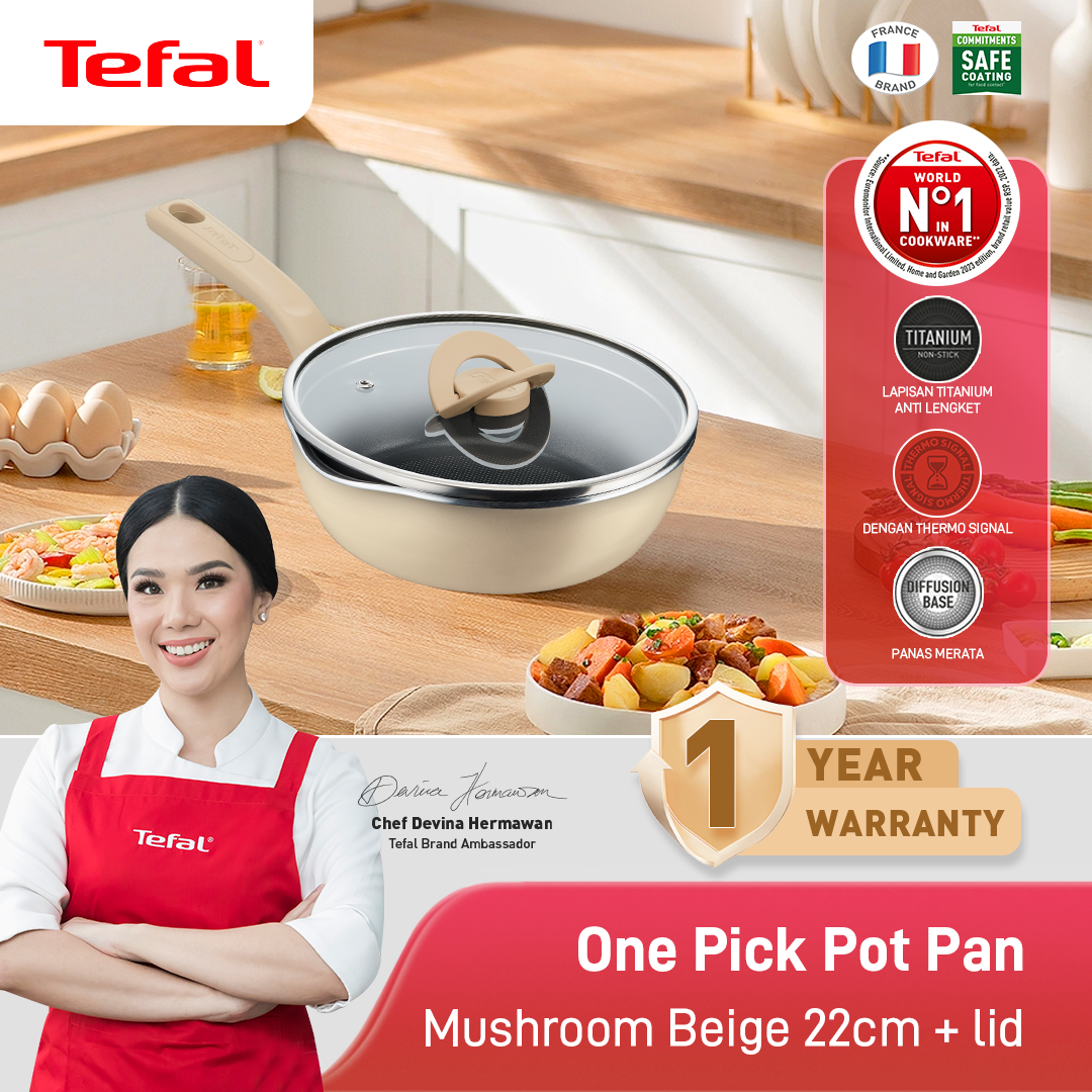 Wajan Serba Bisa OPPP 22cm+Tutup - Mushroom Beige