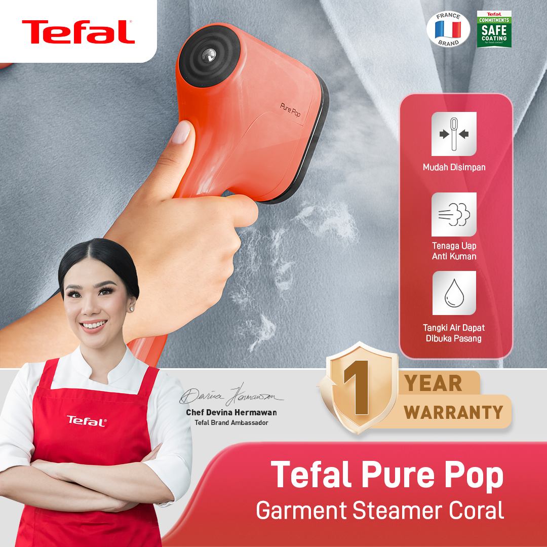 Pure Pop Garment Steamer Coral / Handheld Steamer / Setrika Uap