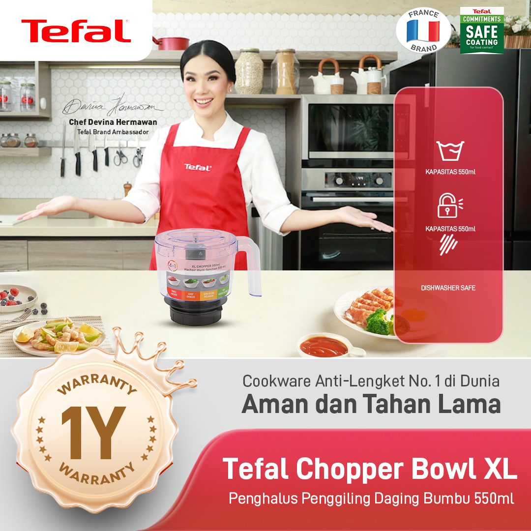 Chopper Bowl XL Penghalus Penggiling Daging Bumbu 550ml