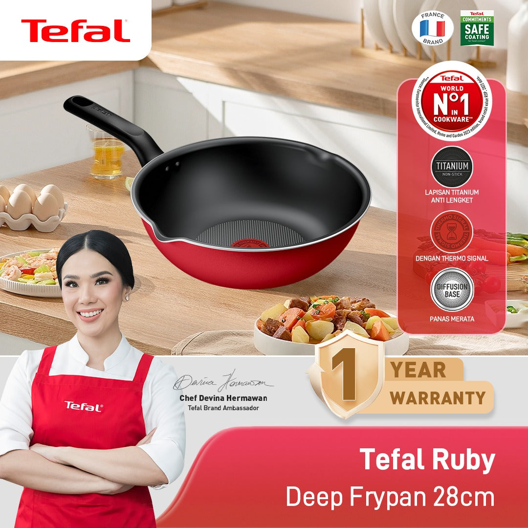 Ruby Deep Frypan 28cm / Wajan Anti Lengket