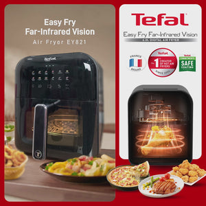 Air Fryer Easy Fry Infrared Window Black EY821 6L